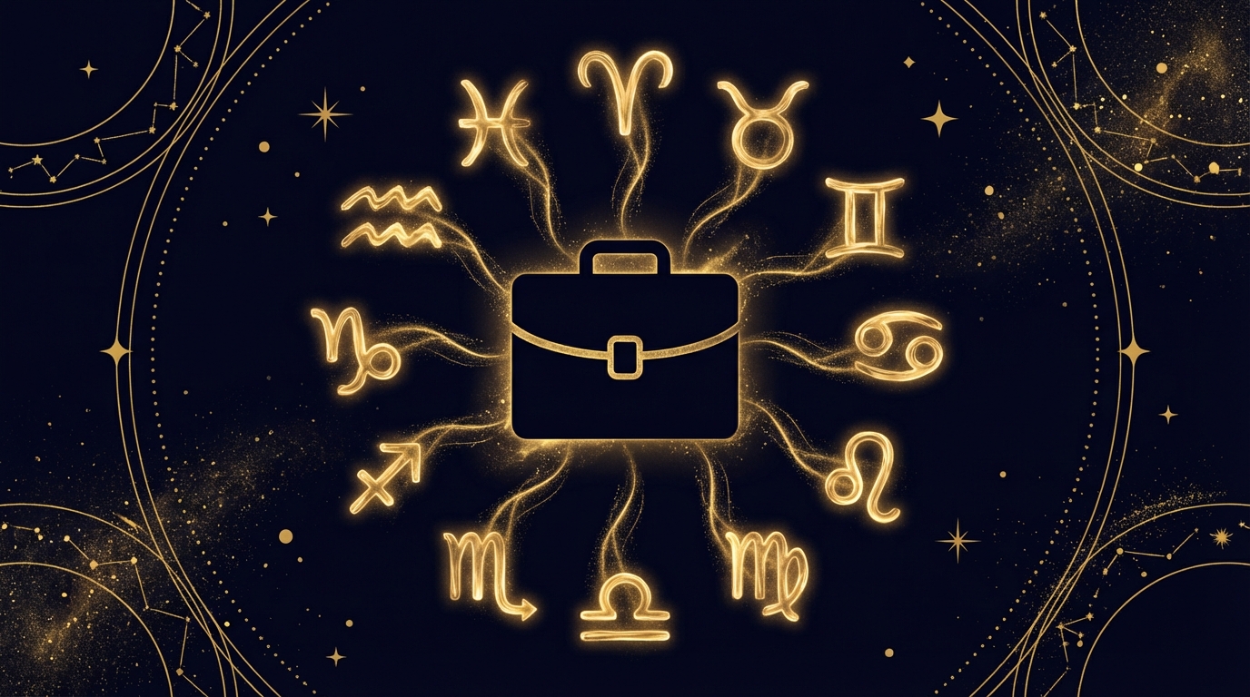 12星座のシンボルとビジネスモチーフ