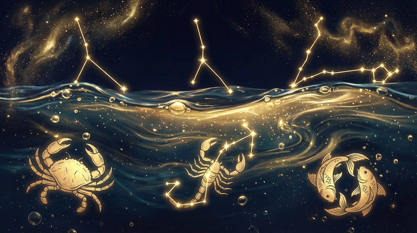 水のエレメントと4つの血液型シンボル