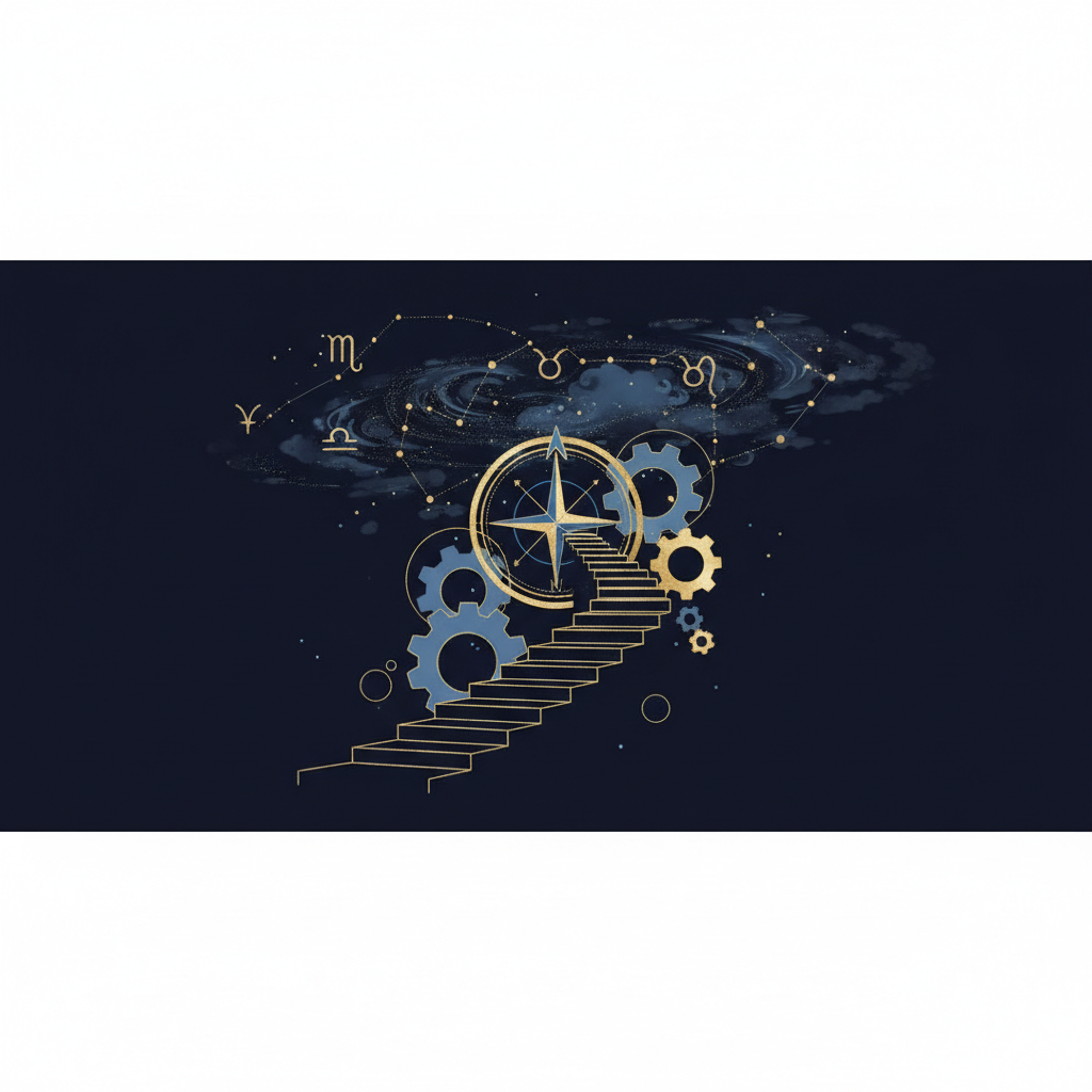 MCと10ハウスを表す天球図のイラスト