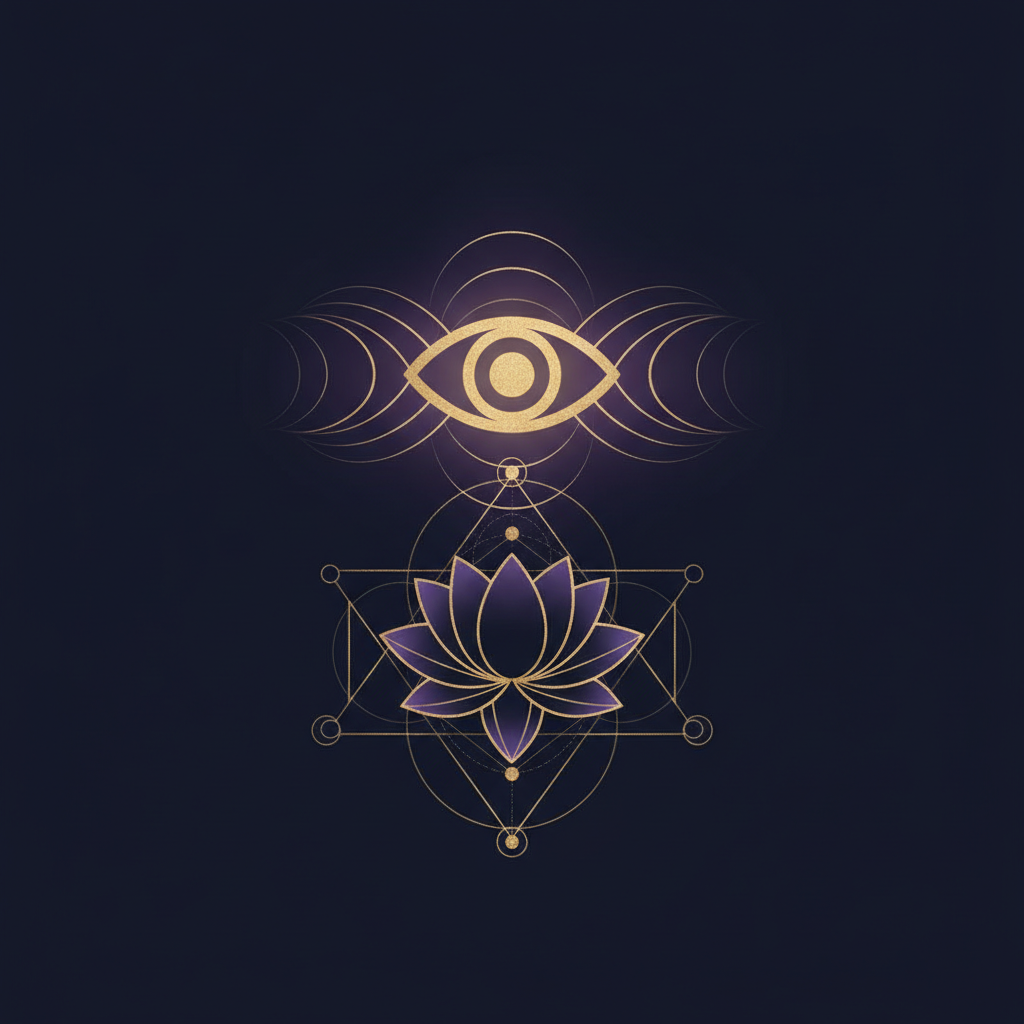 疲れた表情の人が体の中心から光が散乱しているイラスト