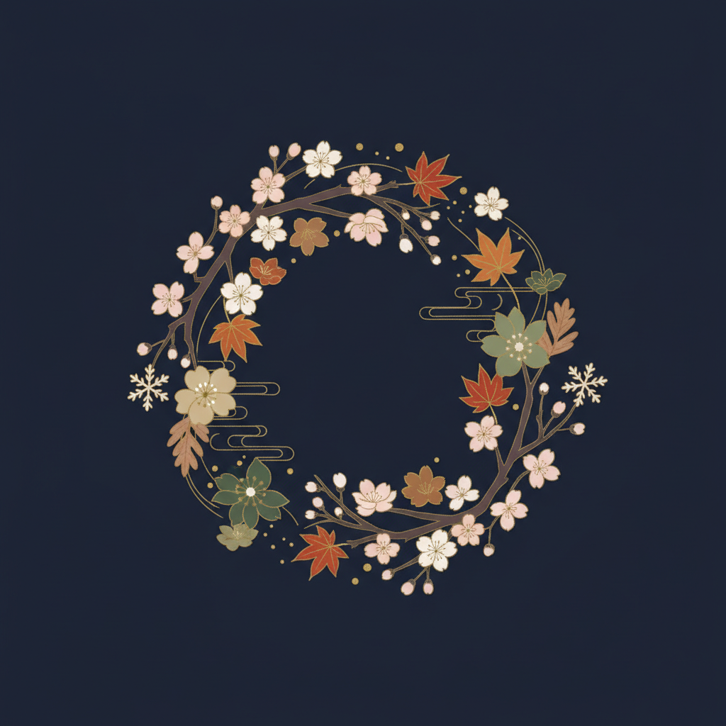 桜の花びらが舞う中で微笑む人のイメージ