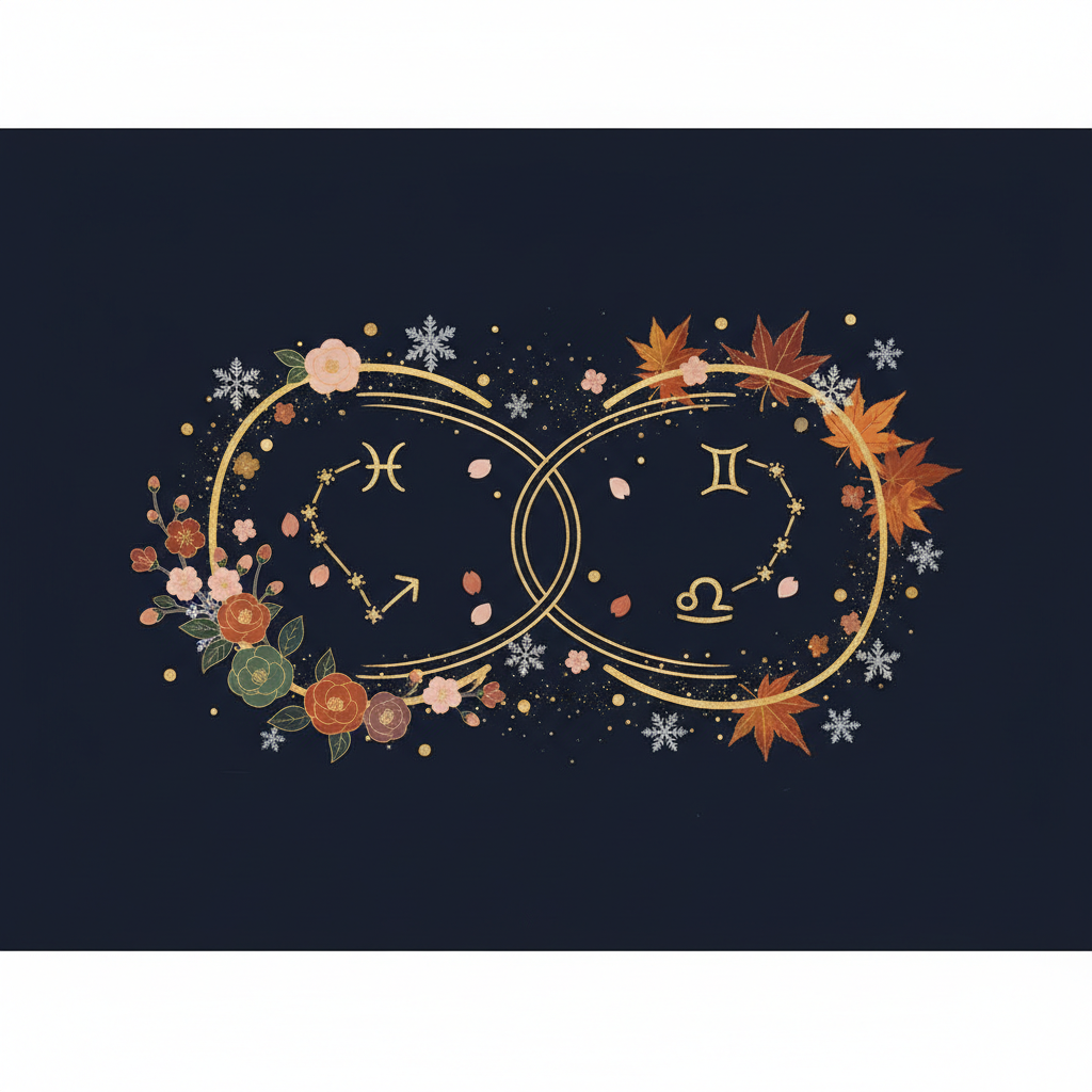 星座の組み合わせと恋愛相性のイメージ