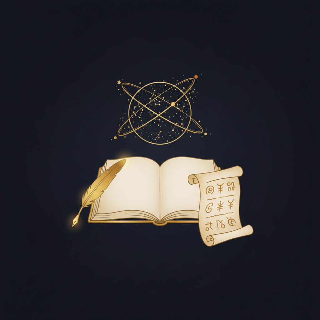 夜空の星座を見上げる二人のシルエット。コンポジットチャートが示す未来への希望のイメージ