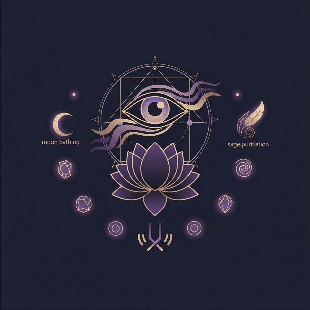 パワーストーンの浄化方法7選｜月光浴・セージ・音叉の使い方のイメージイラスト