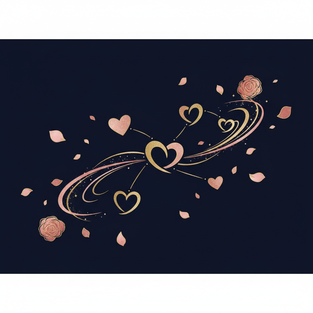 星空の下で笑い合うカップルのイメージ、温かい光の雰囲気