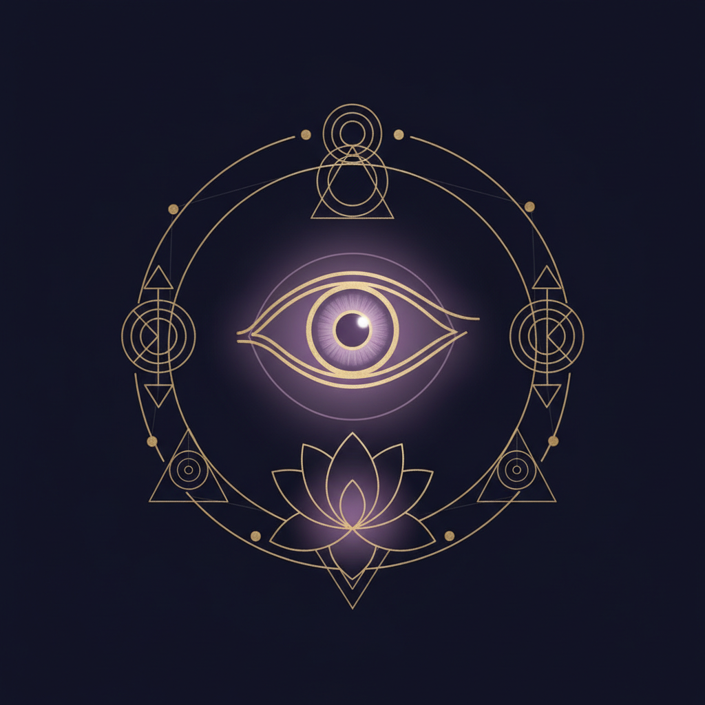 白いキャンドル、クリスタル、フラワーが並ぶ満月リチュアルのセッティング