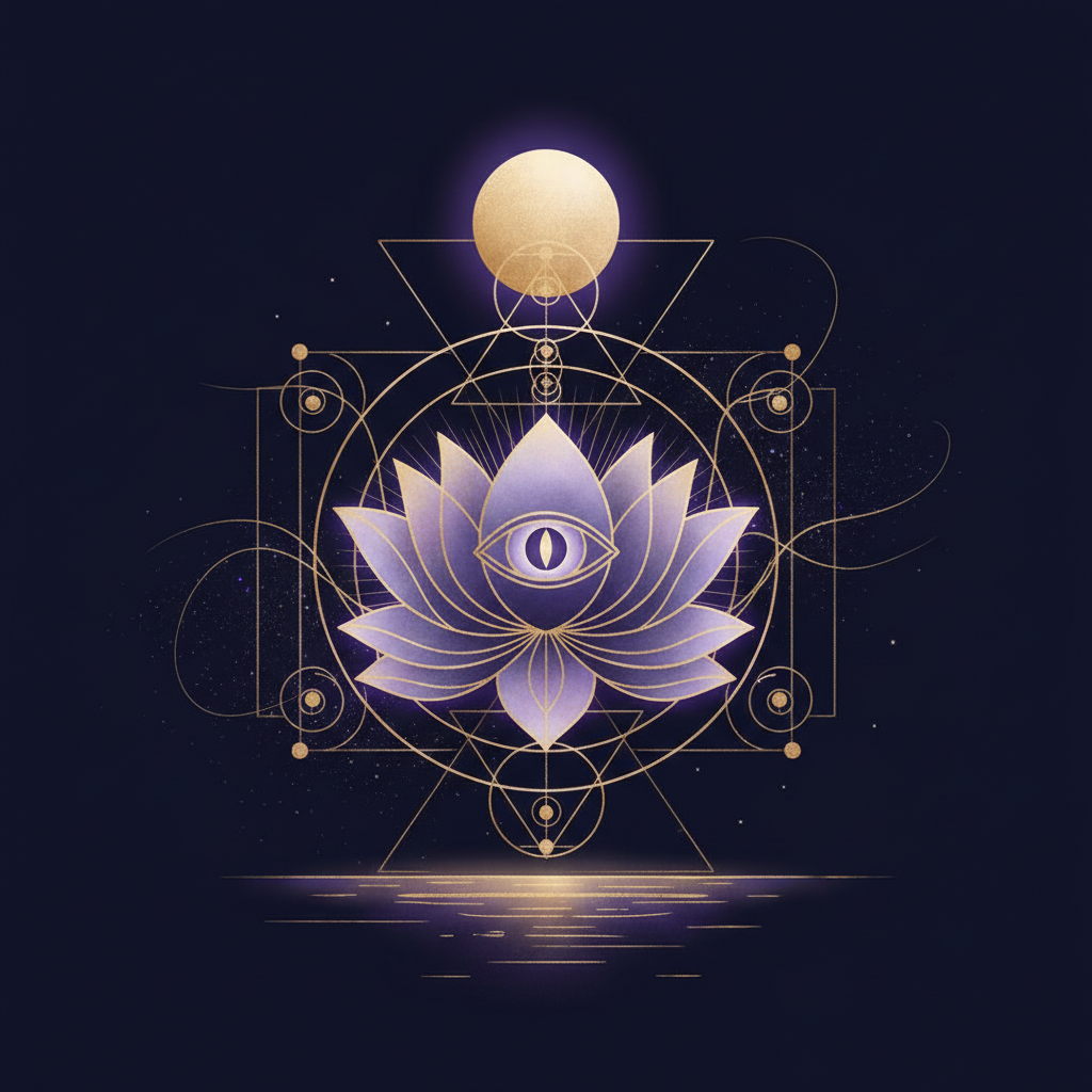 嵐の夜の満月と、思い悩む人のシルエット