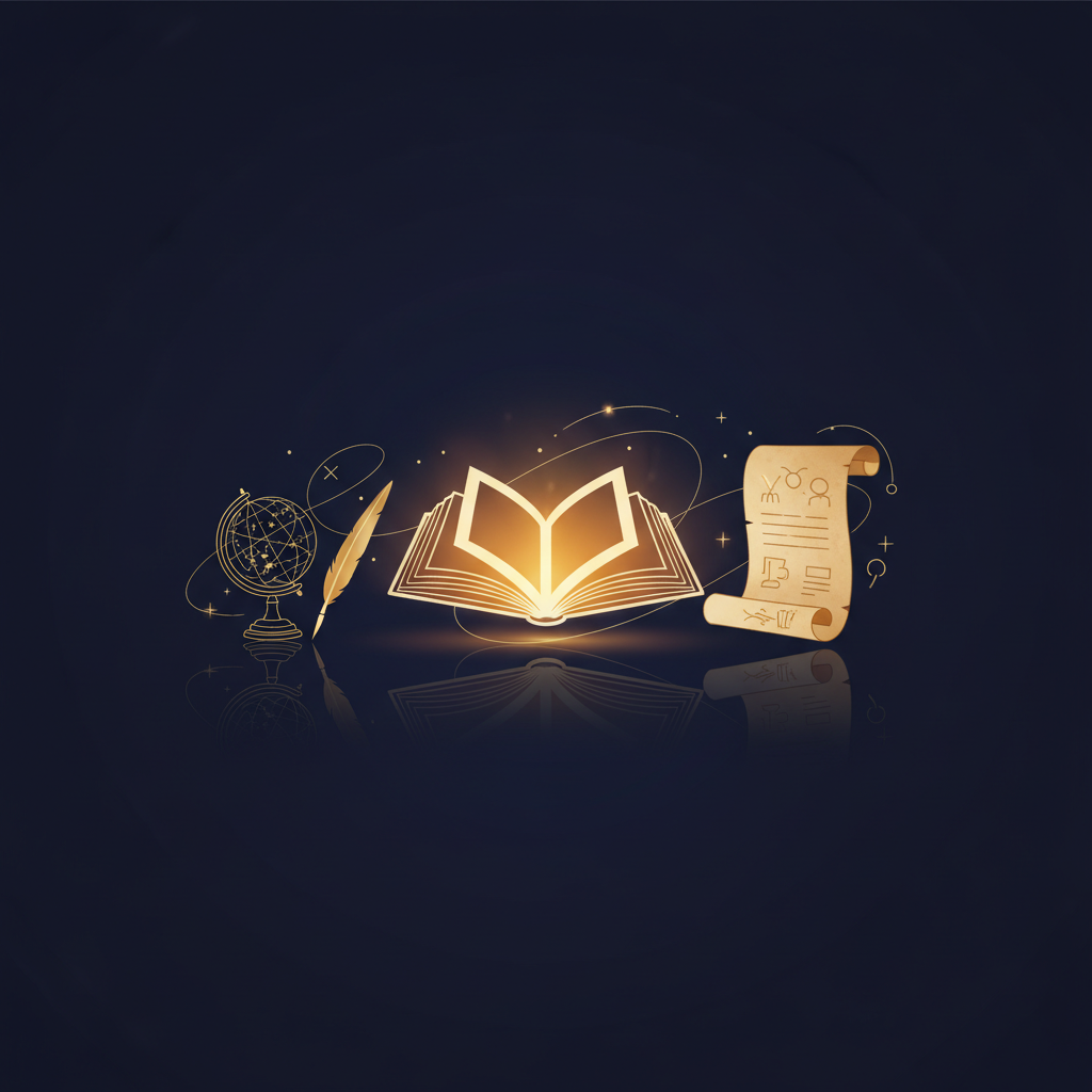 さまざまな占いのシンボルが並ぶ温かいイメージ