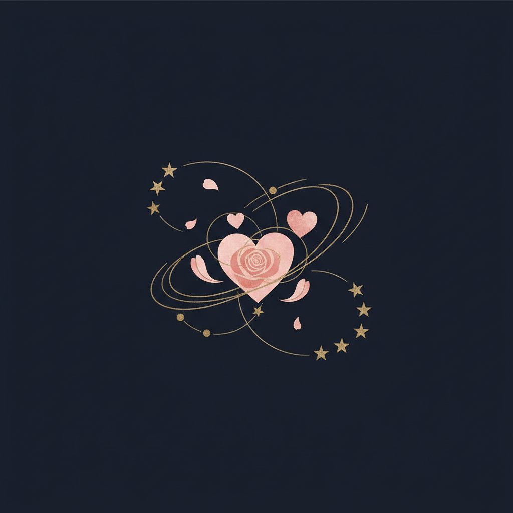 タロットカードと星座のシンボルが並ぶ神秘的な雰囲気の卓上