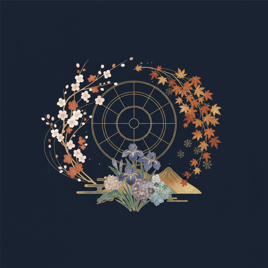 花嫁と方位盤のイメージ