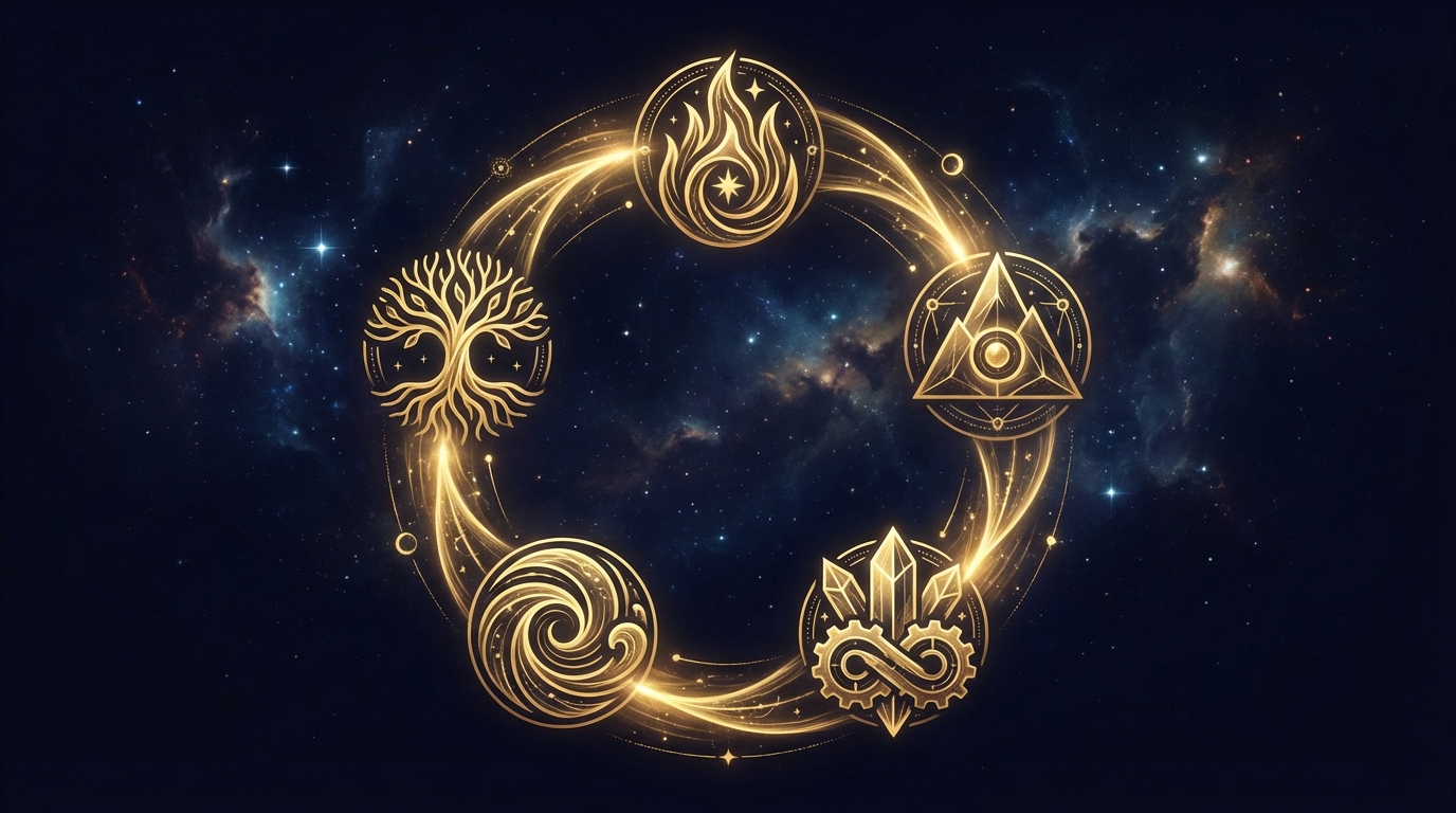 五行の循環図と9つの星の配置