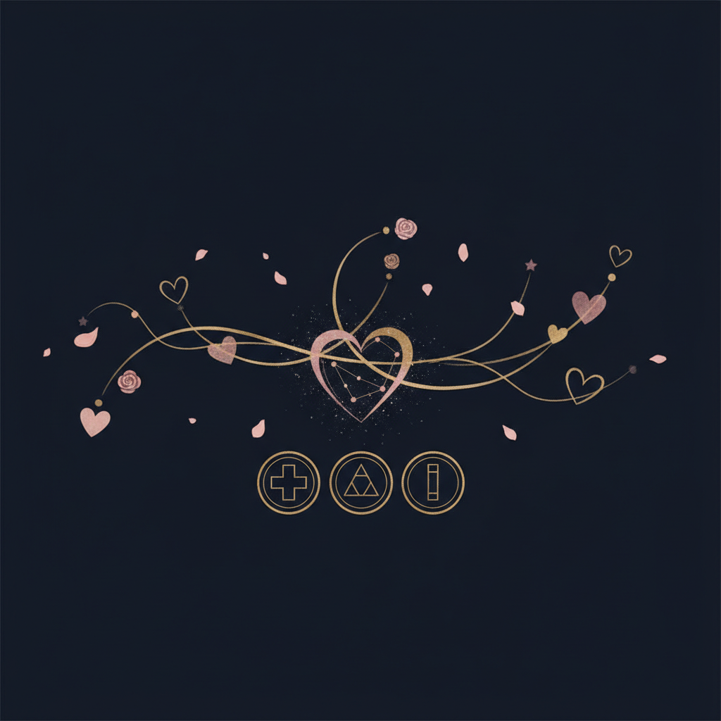 10枚のタロットカードが並ぶケルト十字のイメージ