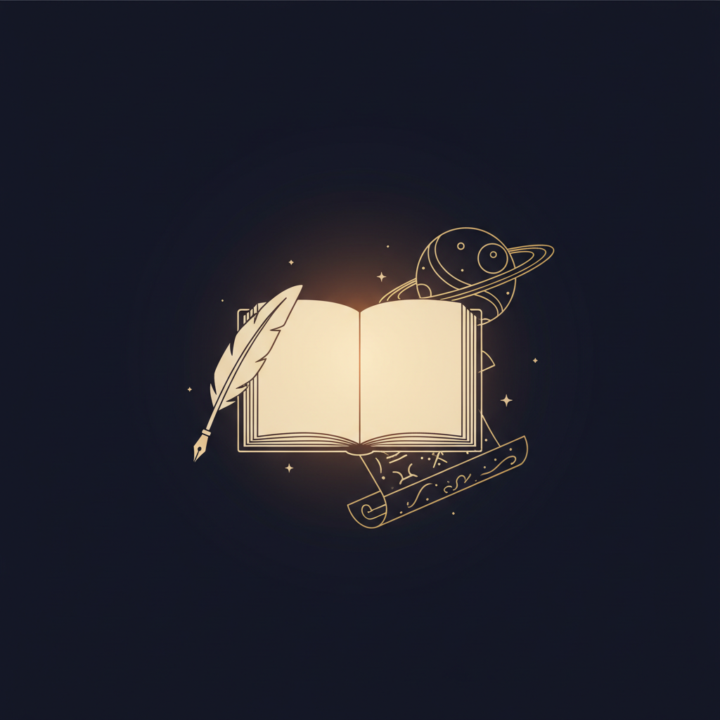 星空の下で穏やかに微笑む人のシルエットイラスト