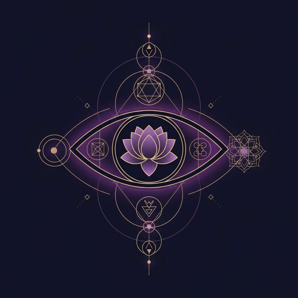 新月の夜空と月のシンボルを描いたイラスト