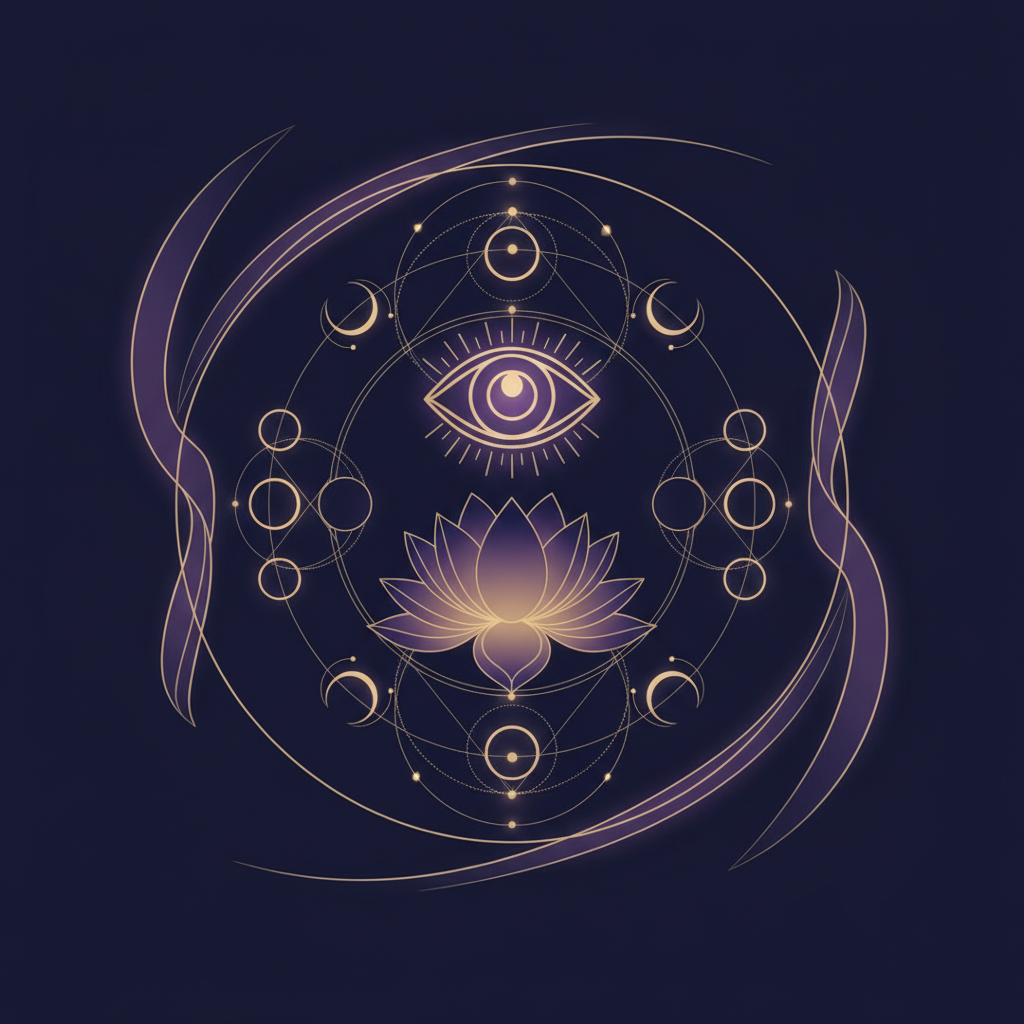 穏やかに微笑みながらノートを眺める女性のイラスト