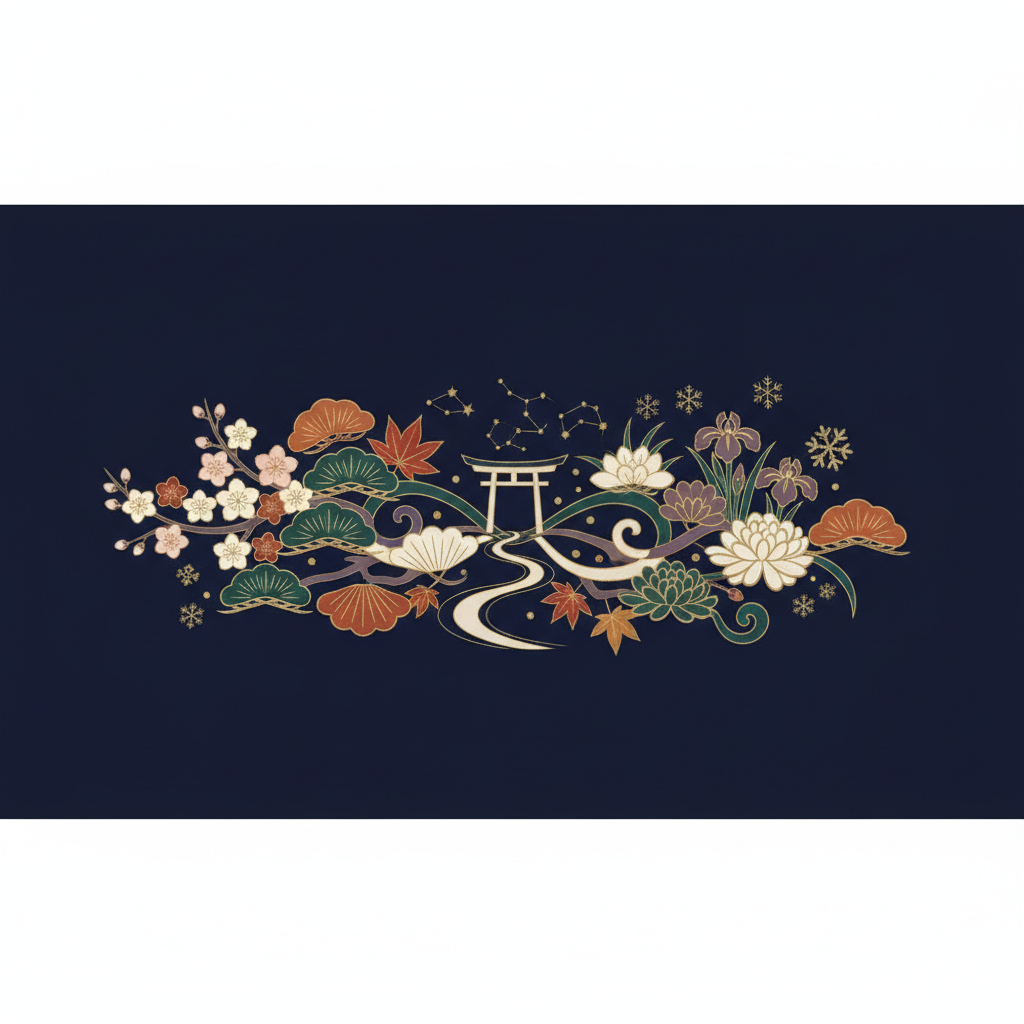 初日の出と神社のシルエットのイメージ