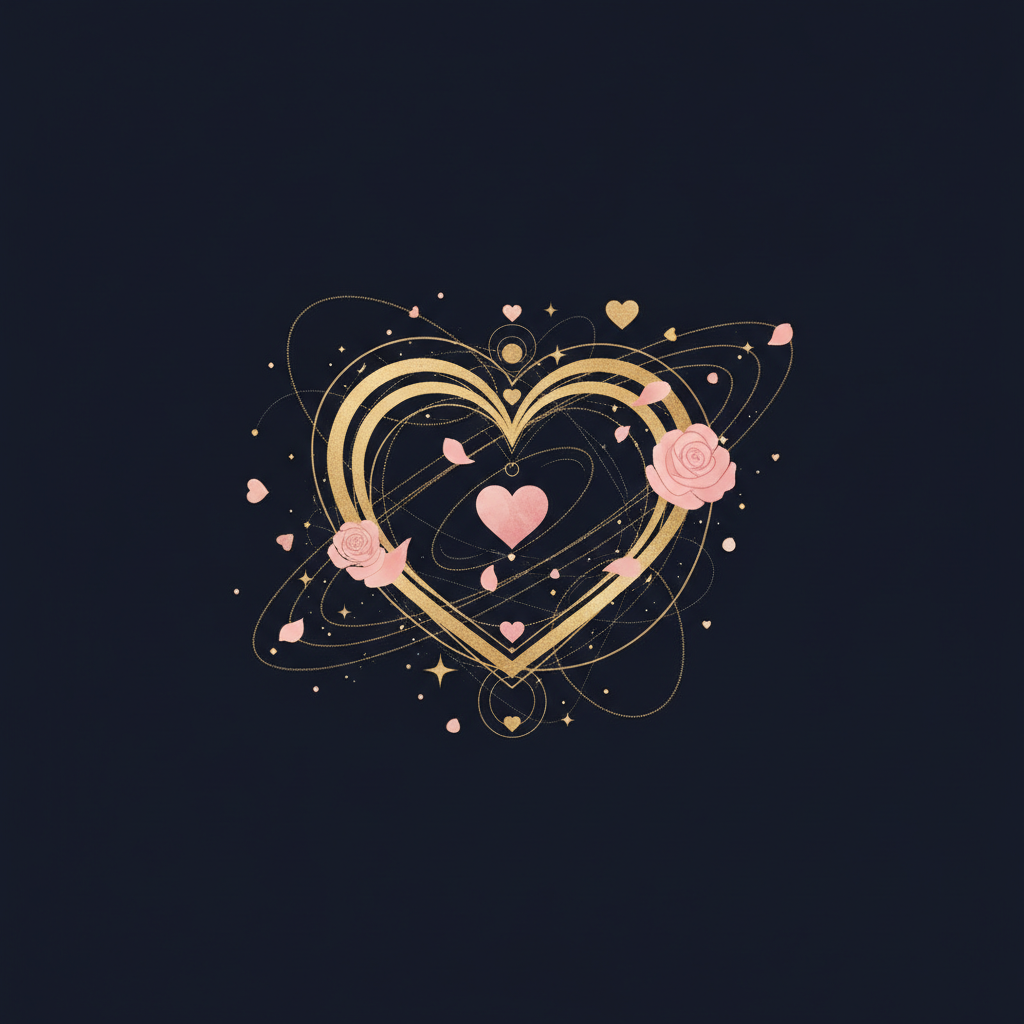 星空の下で寄り添うカップルのシルエット