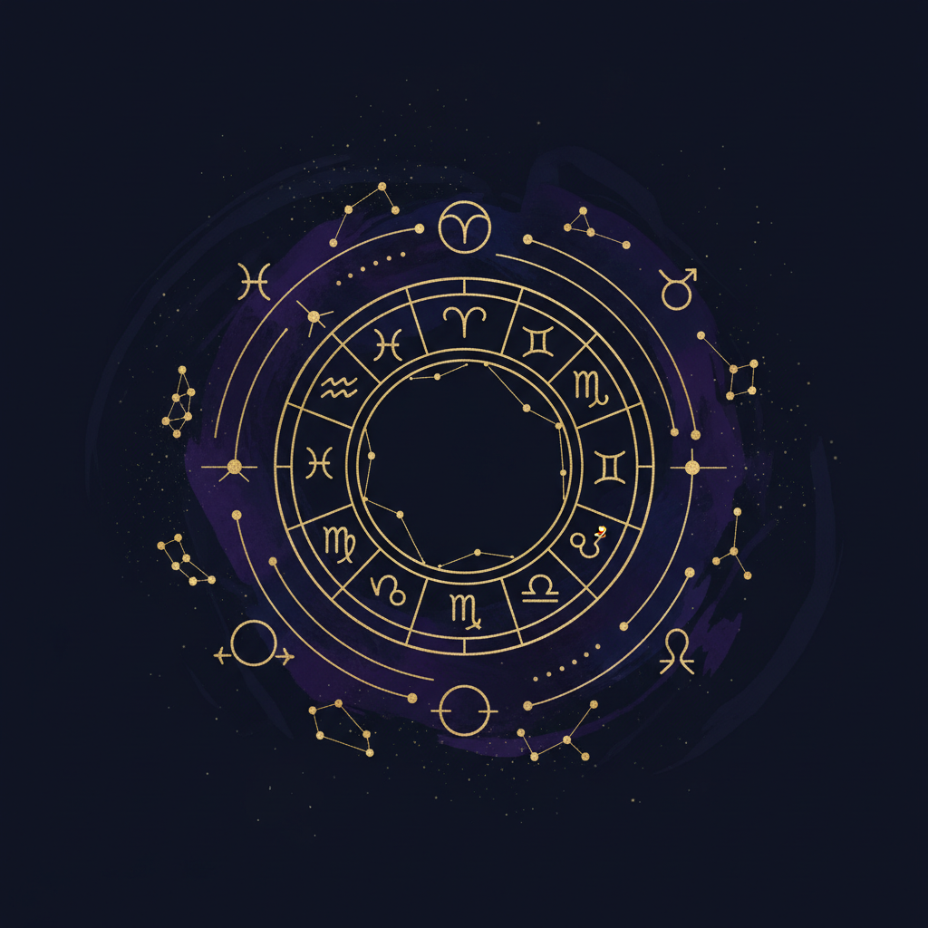 星座カードとクリスタルが並ぶ占いの卓上イメージ