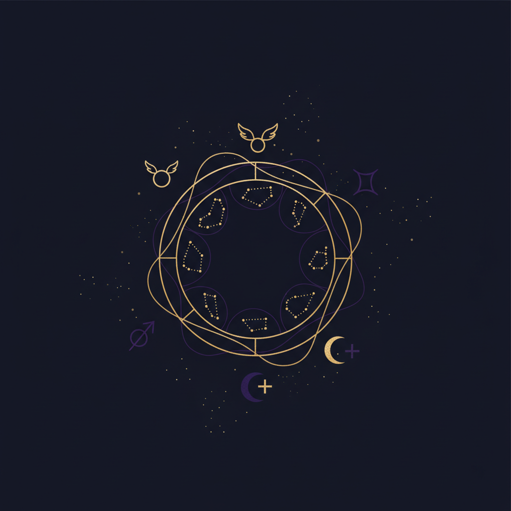 星座について調べる人のシルエットと星のイラスト