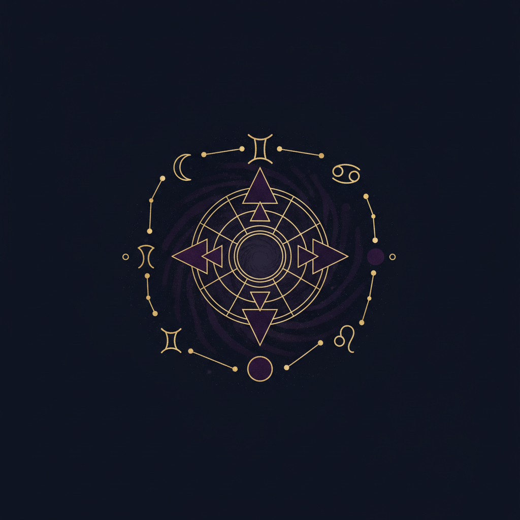 双子座の個性を表す二つの顔と輝く星々のイメージ