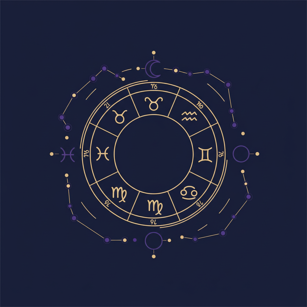 星空の下で穏やかに微笑む人物のシルエットと双子座の星図