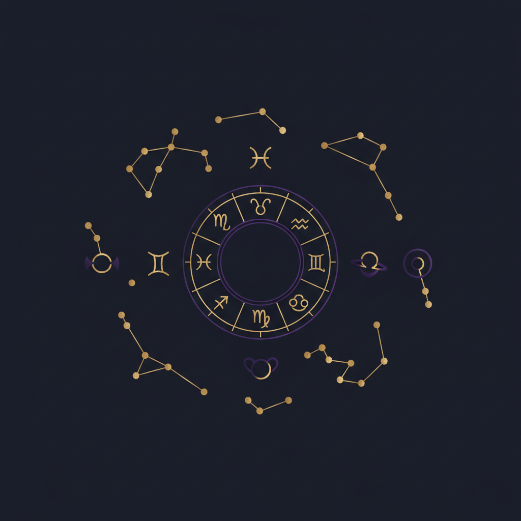 6月6日生まれの双子座のシンボルと星空のイメージ