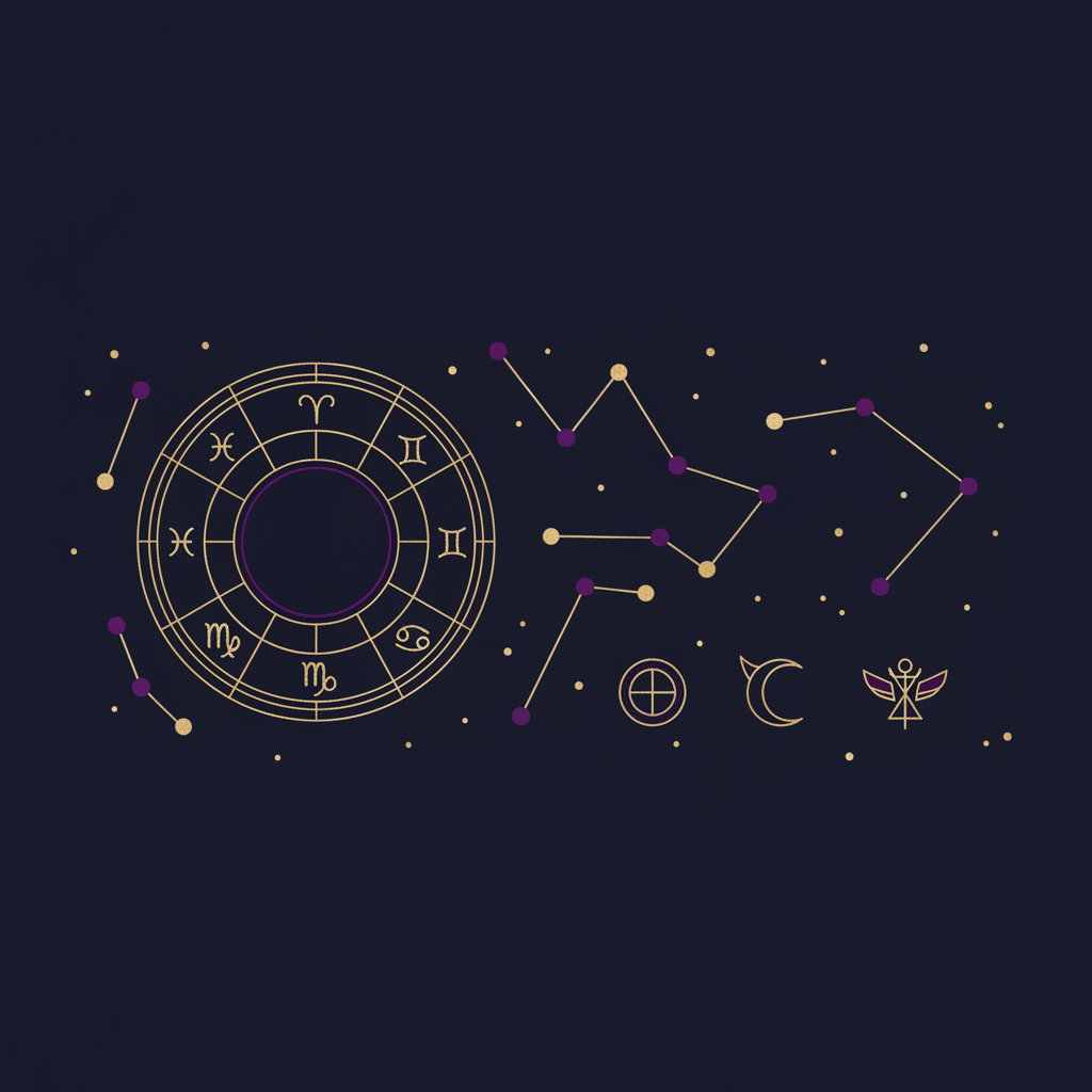 夜空と星座を眺める人のシルエット