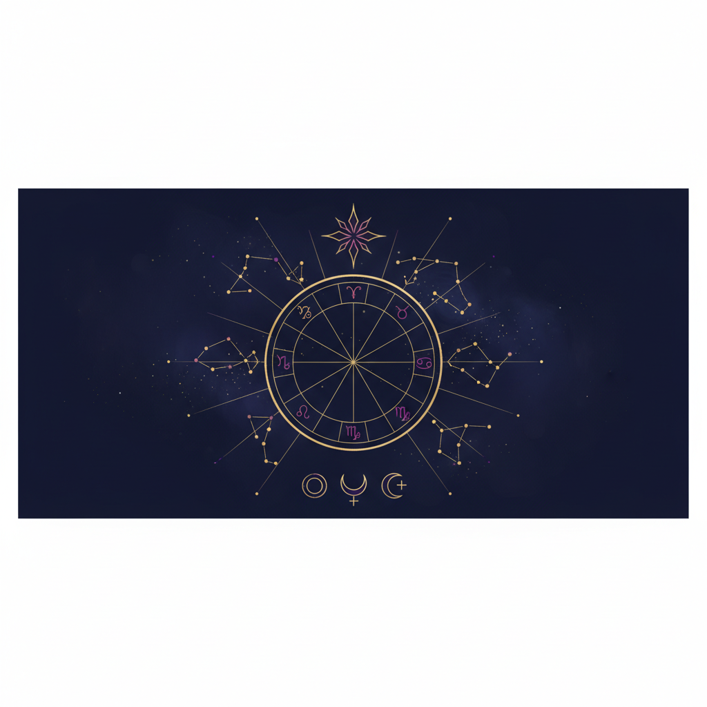 8月9日生まれの星座・しし座のシンボルと夜空のイメージ