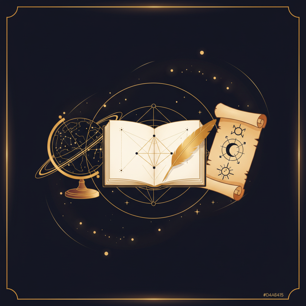 宇宙を背景に光り輝くノード軸のシンボルイメージ