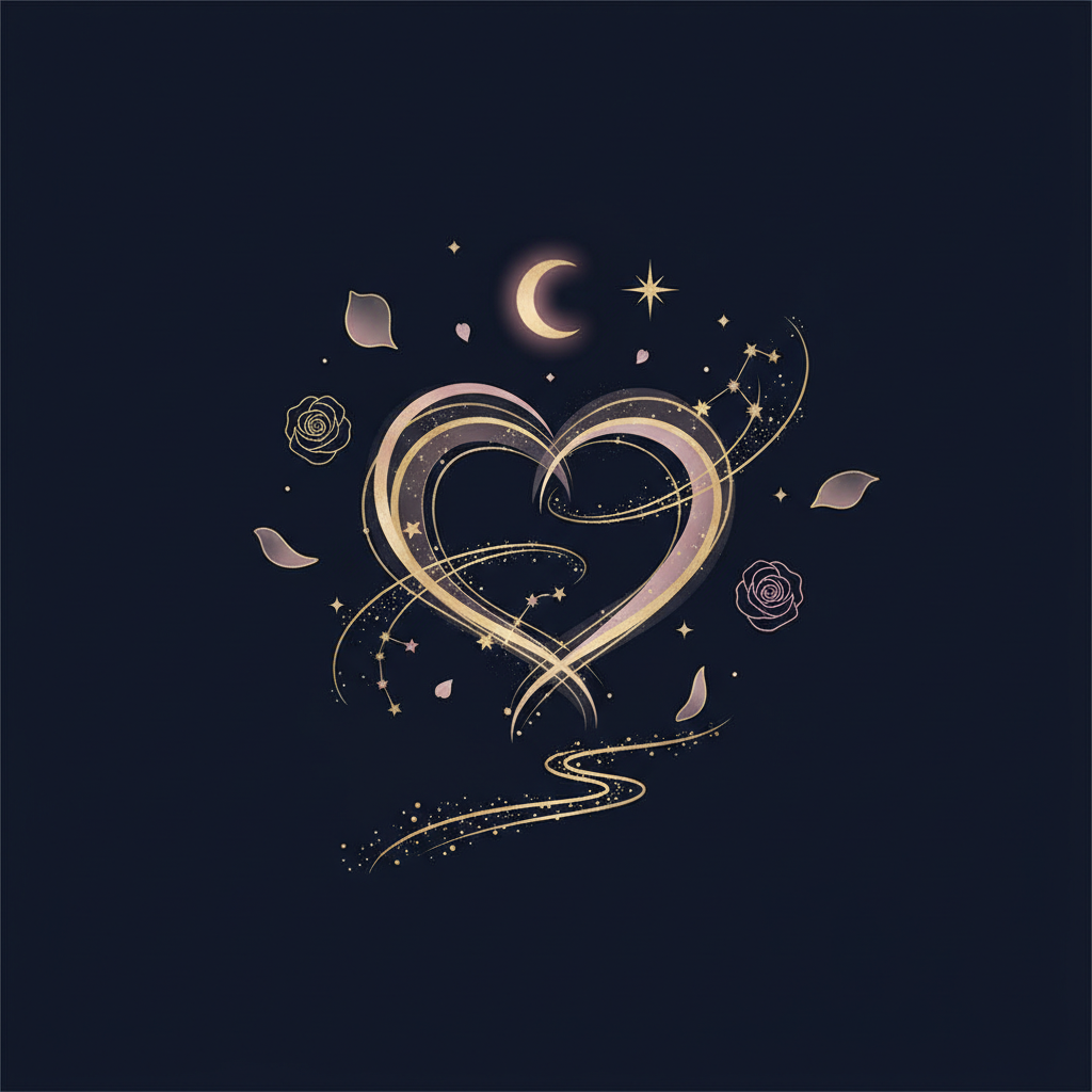 夜空の星と二人のシルエットを映したロマンチックなイメージ