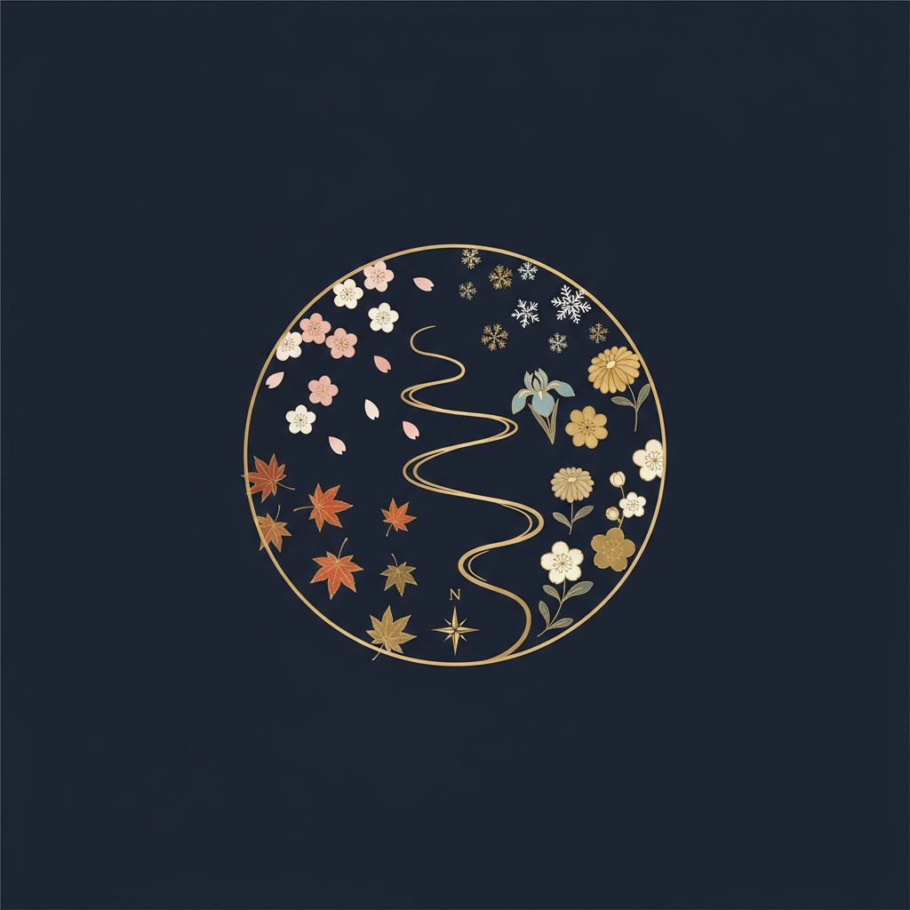 方位磁石と地図を使って吉方位を探すイメージ