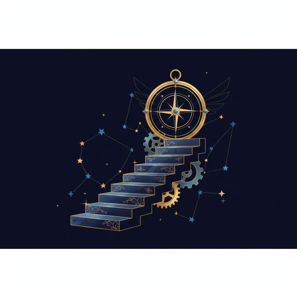 起業と天体の関係を表す星空と惑星のイメージ