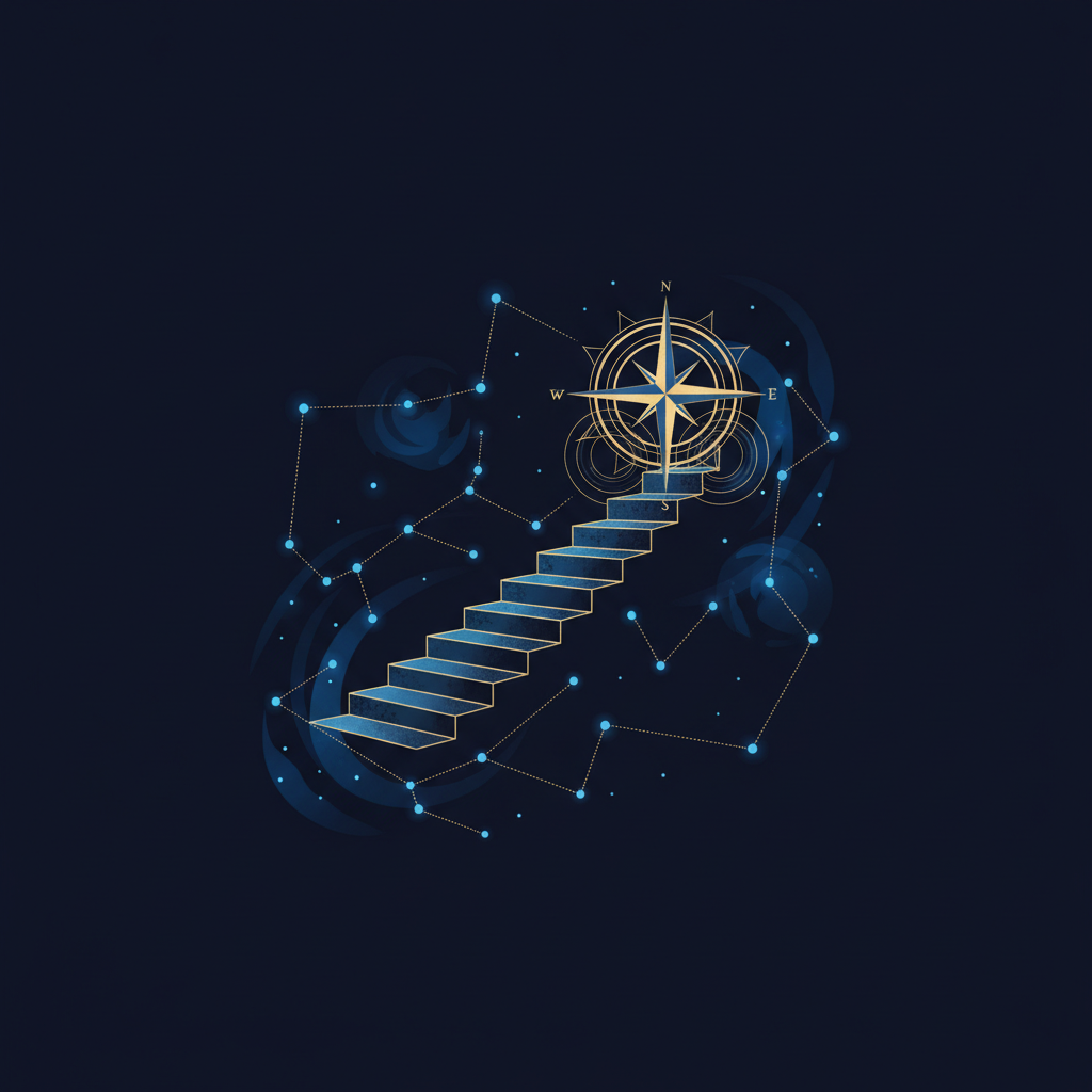 手帳とクリスタルボールが並ぶ占いと経営計画のイメージ