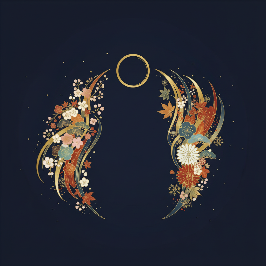 12星座のシンボルが夜空に浮かぶイラストのイメージ