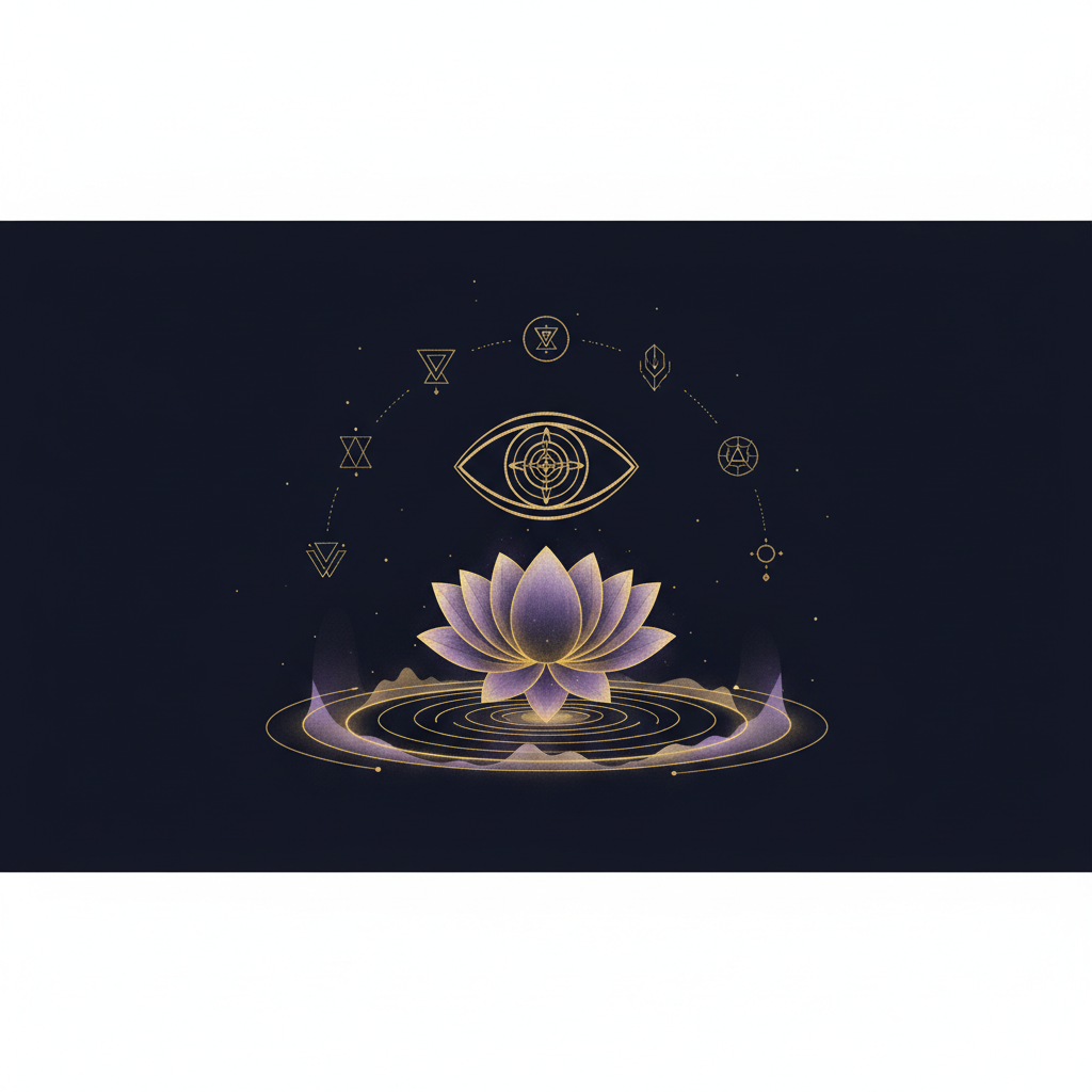 ツインフレームの7段階を示す光の道が続くイメージ