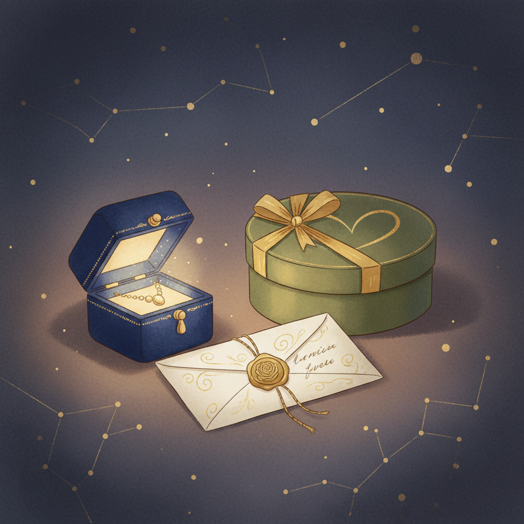 ギフトボックスと星のモチーフ