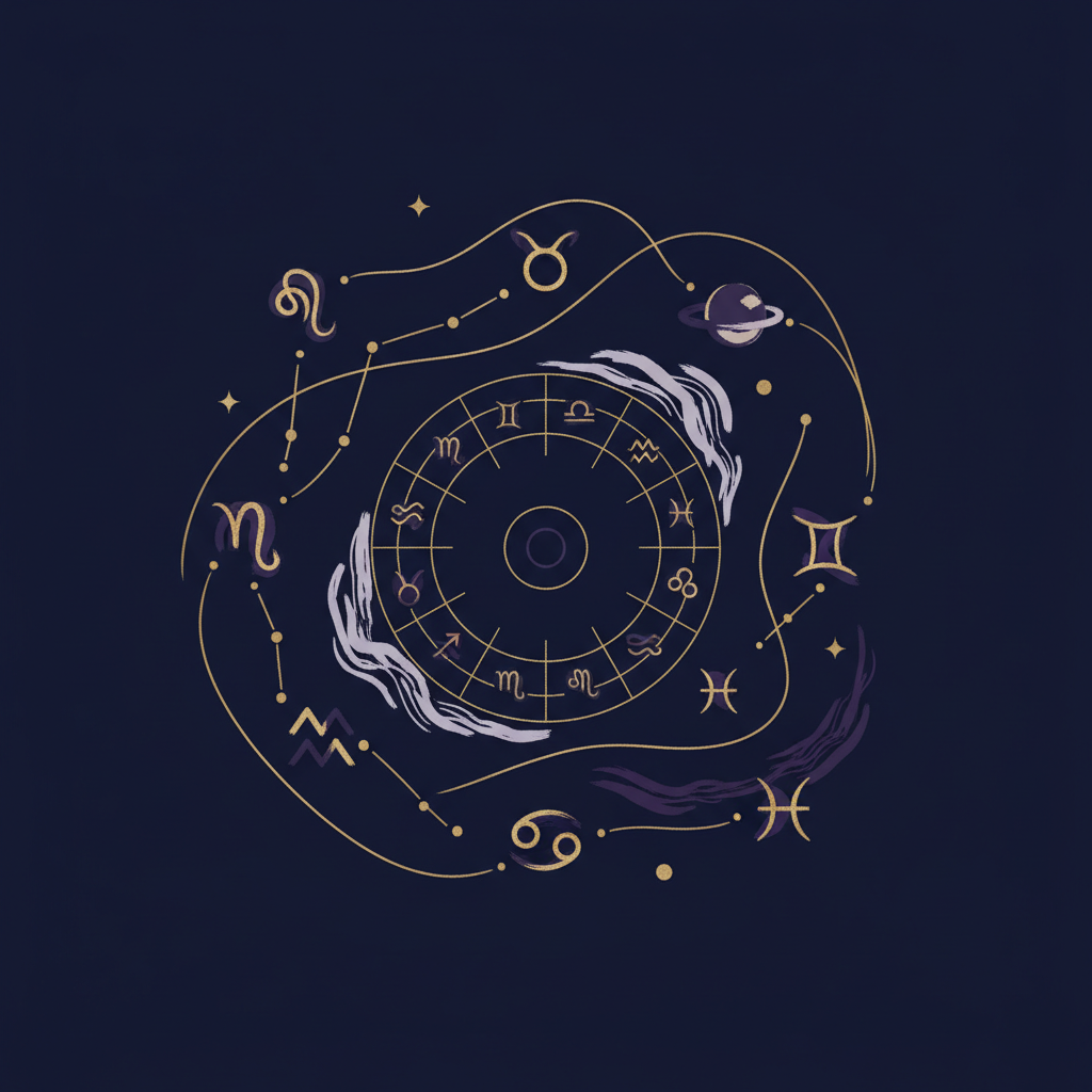 風と水の星座の怒りパターンのイメージ