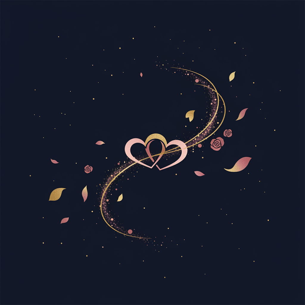 星座の相性チャートとカップルのイラスト