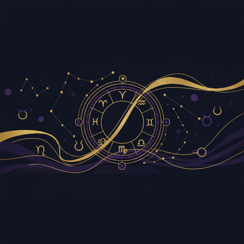 星座とファッションの神秘的なつながりを表すイメージ