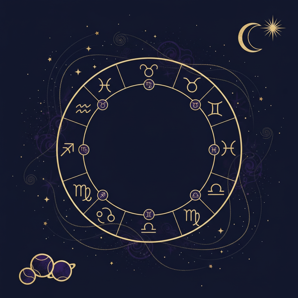 まとめのイメージ・朝日と星座のシンボル