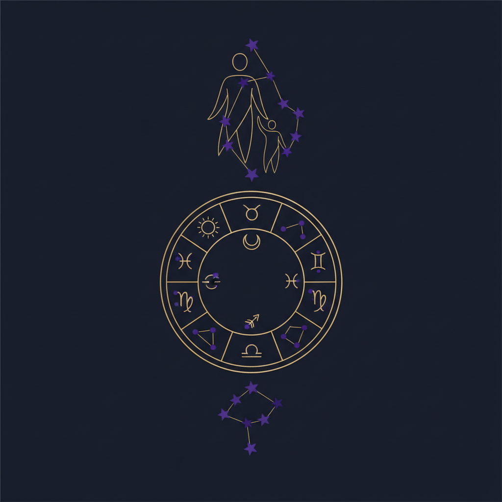 親子が星空の下で手をつないでいる温かなイラスト