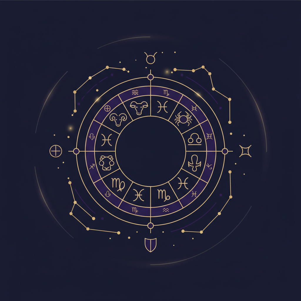 星座とSNSの関係を表すイラスト：夜空の星座とスマートフォンが重なるイメージ