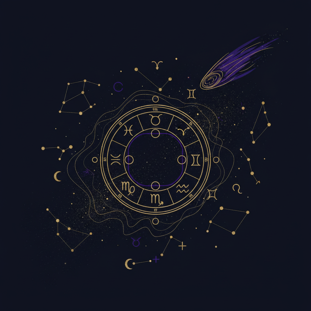 夜空の星々とスマートフォンを持つ手のイラスト